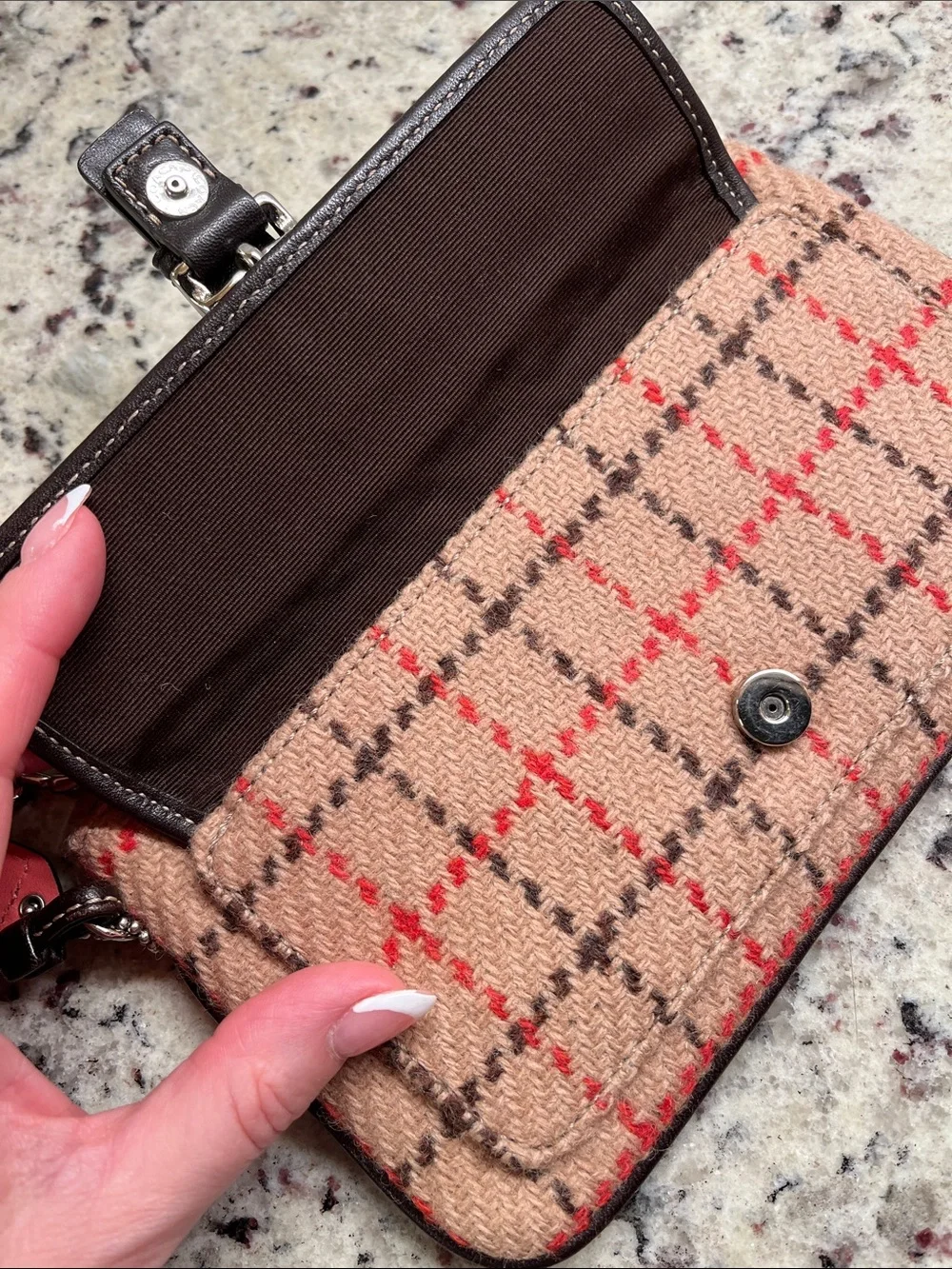Coach Vintage Tweed Wristlet EUC